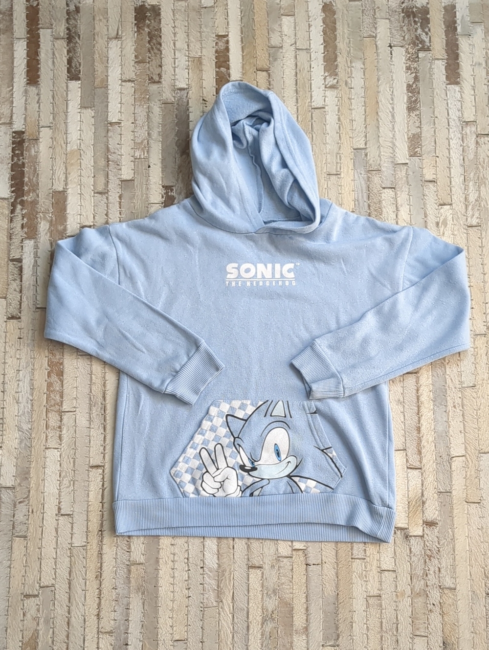 Sonic The Hedgehog Kids M Baby Blue Character Hooded Sweatshirt